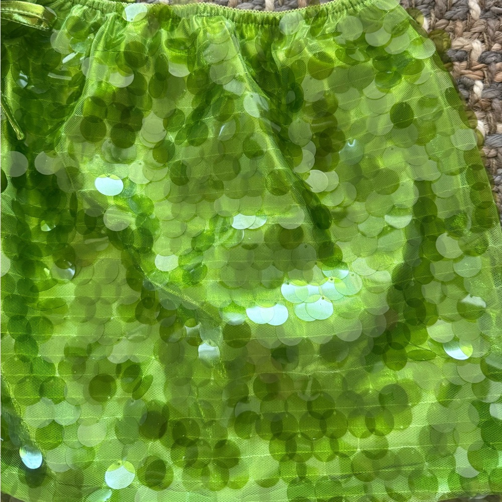 FINAL PRICE ❤️‍🔥 NWOT GREEN SEQUIN MINI SKIRT SIZE SMALL - Picture 9 of 14